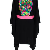Monochrome - Black Kimono Skull (Neon Pink)