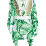 Jungle - Green Palm Kimono (Off-White)