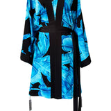 Jungle - Blue Palm Kimono (Black)