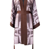 Tribal - Brown Aztec Kimono (Dark Brown) - Midi