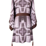 Tribal - Brown Aztec Kimono (Dark Brown) - Midi