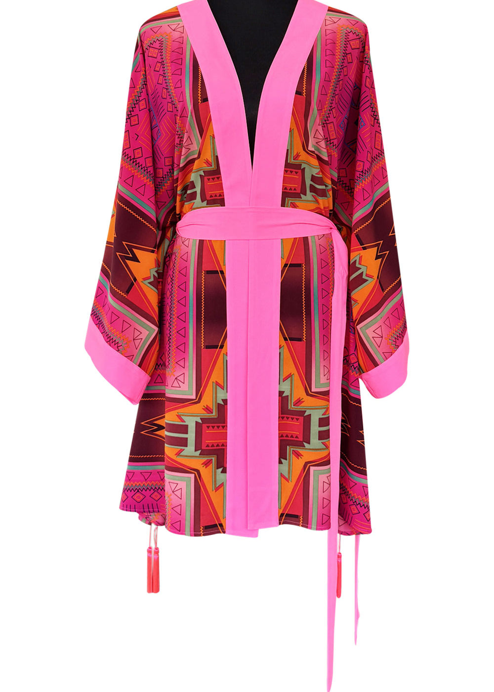 Tribal - Pink Kimono Skull (Neon Pink)