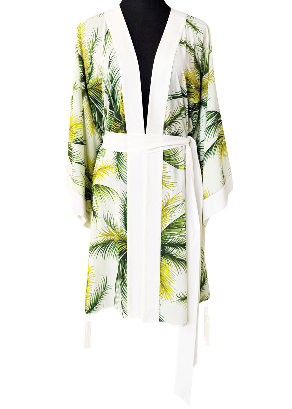Jungle - Palm Tree Kimono (Off-White) - Midi