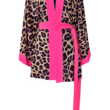 Safari - Purple Leopard Kimono Skull (Neon Pink) - Short