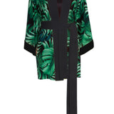 Jungle - Monstera Black / Green Kimono (Black)