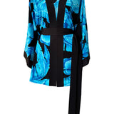Jungle - Blue Palm Kimono (Black)