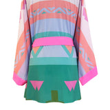 Tribal - Pink Peaks Kimono (Neon Pink) - Short