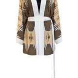 Tribal - Beige Aztec Kimono (Off-White) - Short