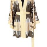 Tribal - Beige Aztec Kimono (Beige) - Short