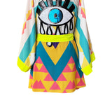 Tribal - Yellow Peaks Kimono Evil Eye (Neon Yellow) - Short