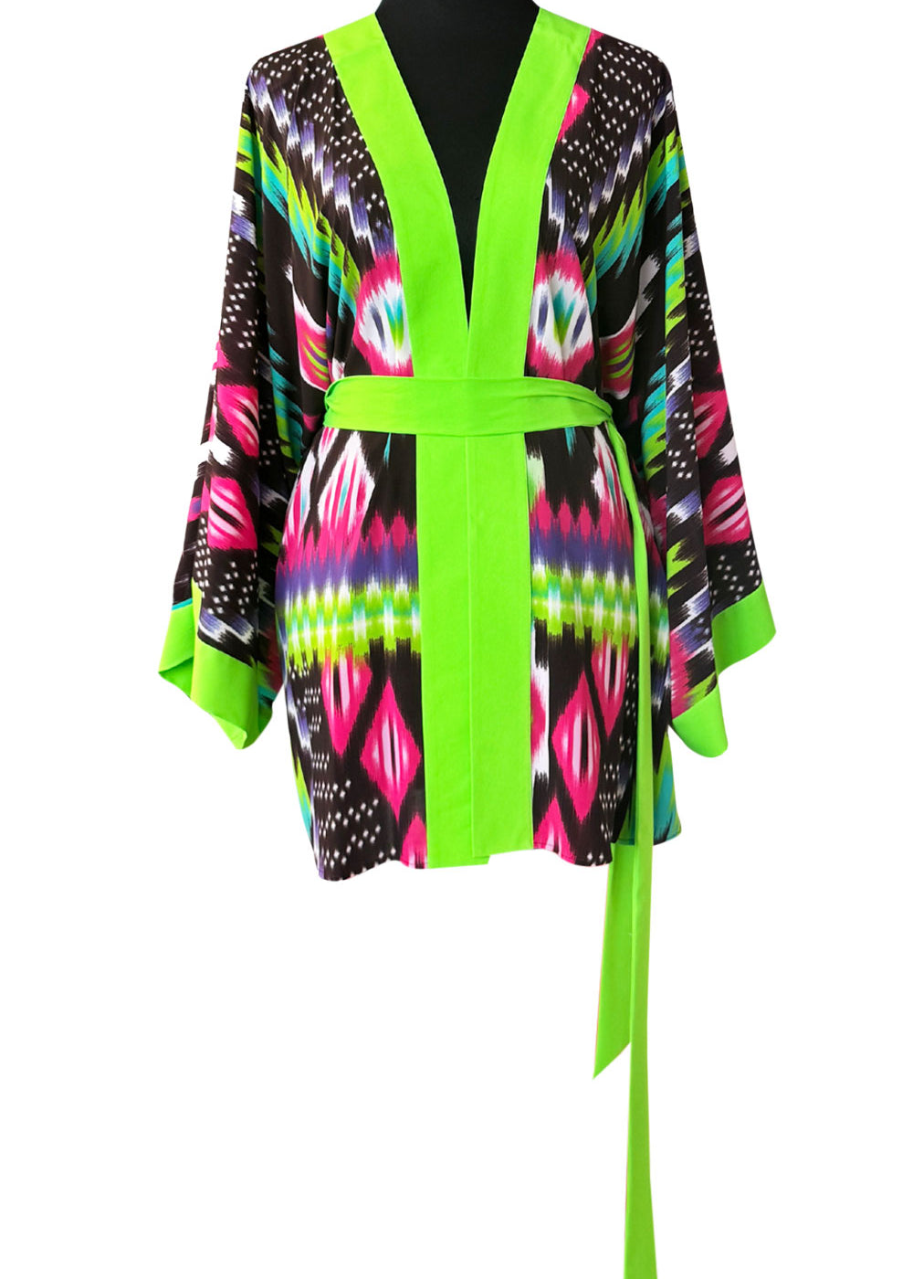 Tribal - Purple Apache Kimono (Neon Green) - Short