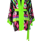 Tribal - Purple Apache Kimono (Neon Green) - Short