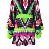 Tribal - Purple Apache Kimono (Neon Green) - Short