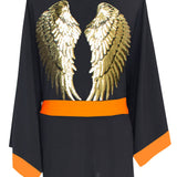 Monochrome - Black Kimono Wings (Neon Orange)