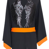 Monochrome - Black Kimono Wings (Neon Orange)
