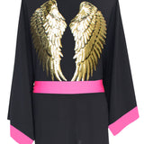 Monochrome - Black Kimono Wings (Neon Pink)