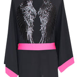 Monochrome - Black Kimono Wings (Neon Pink)