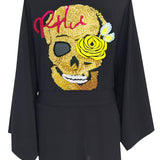 Monochrome - Black Kimono Skull (Black)