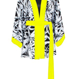 Tropics - Night Garden Kimono (Neon Yellow) - Short