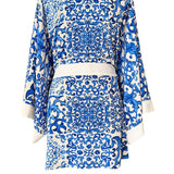 Siciliana - Blu Sicilia Kimono (Off-White)