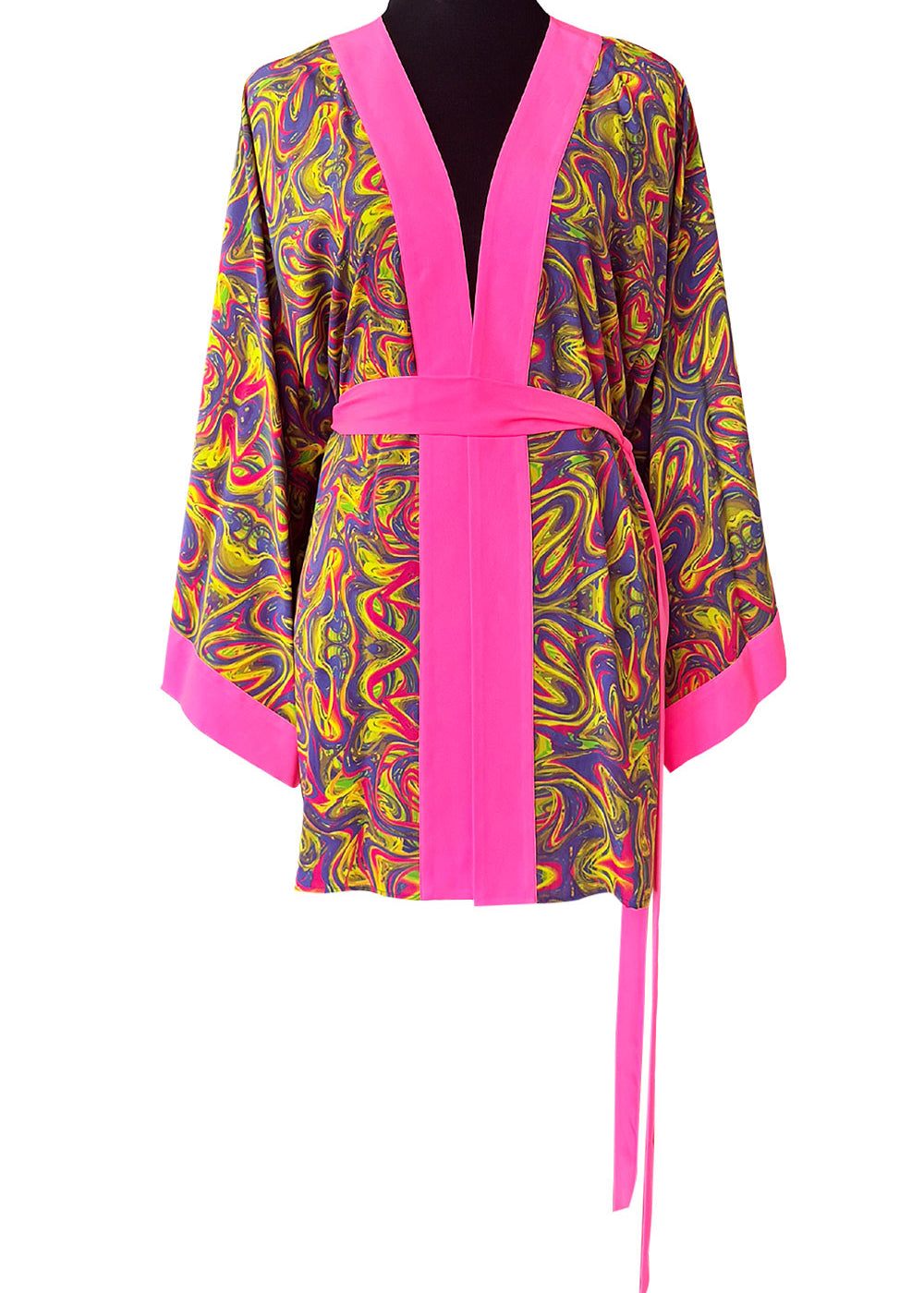 Tie Die - Kimono (Neon Pink) - Short