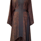 Safari - Brown Zebra Kimono (Black) - Long