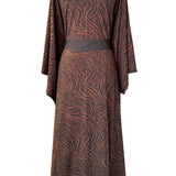 Safari - Brown Zebra Kimono (Black) - Long