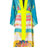 Tulum - Yellow Peaks Kimono (Neon Yellow) - Long