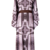 Tribal - Brown Aztec Kimono (Dark Brown) - Long