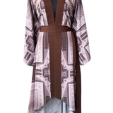 Tribal - Brown Aztec Kimono (Dark Brown) - Long