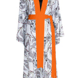 Tulum - Pastel Dreamcatchers Kimono (Neon Orange) - Long