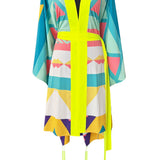 Tribal - Yellow Peaks Kimono (Neon Yellow) - Midi