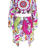 Tulum - Colorful Dreamcatchers Kimono (Off-White) - Midi
