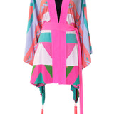 Tribal – Pink Peaks Kimono (Neon Pink) - Short