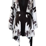 Tribal - Black Aztec Kimono (Black) - Short