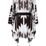 Tribal - Black Aztec Kimono (Black) - Short