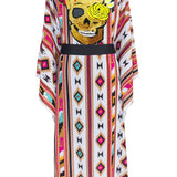 Boho - Maroon Navajo Kimono Skull (Black)