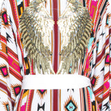 Boho - Maroon Navajo Kimono Wings (Off-White)