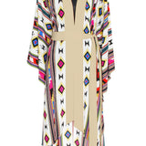Boho - Pink Navajo Kimono Evil Eye (Beige)
