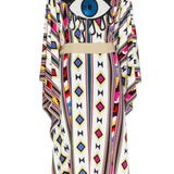 Boho - Pink Navajo Kimono Evil Eye (Beige)