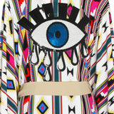 Boho - Pink Navajo Kimono Evil Eye (Beige)