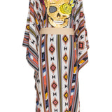 Boho - Orange Navajo Kimono Skull (Beige)