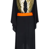 Monochrome - Black Kimono Wings (Neon Orange)