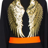 Monochrome - Black Kimono Wings (Neon Orange)