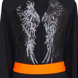 Monochrome - Black Kimono Wings (Neon Orange)