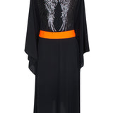 Monochrome - Black Kimono Wings (Neon Orange)