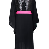 Monochrome - Black Kimono Wings (Neon Pink)