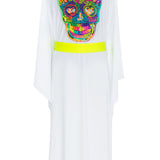 Monochrome - White Kimono Skull (Neon Yellow)