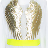 Monochrome - White Kimono Wings (Neon Yellow)