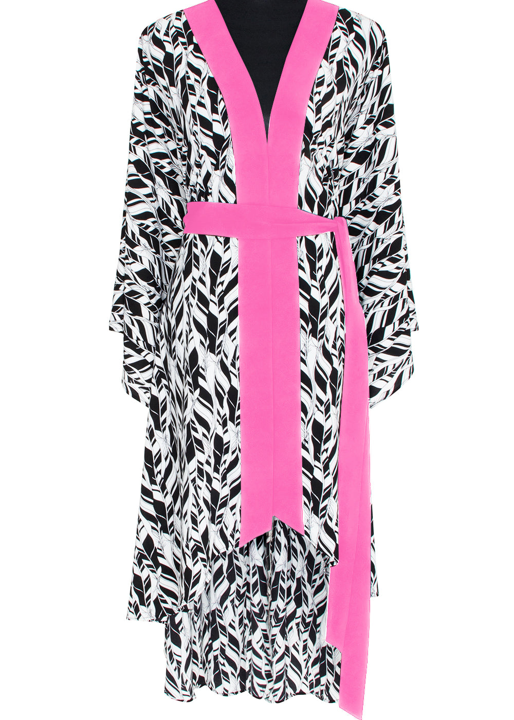 Tulum – Feathers Kimono (Neon Pink)